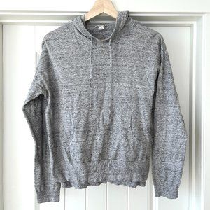 Grey Cropped Lightweight Hoodie